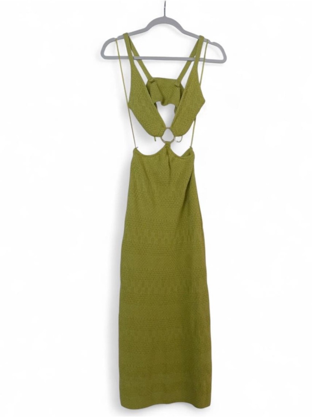 Zara Green Cutout Maxi Dress with Ring Detail